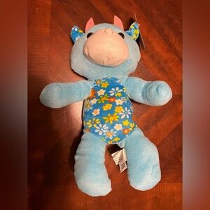 Animal pals Blue Floral Cow Stuffed 12” plush